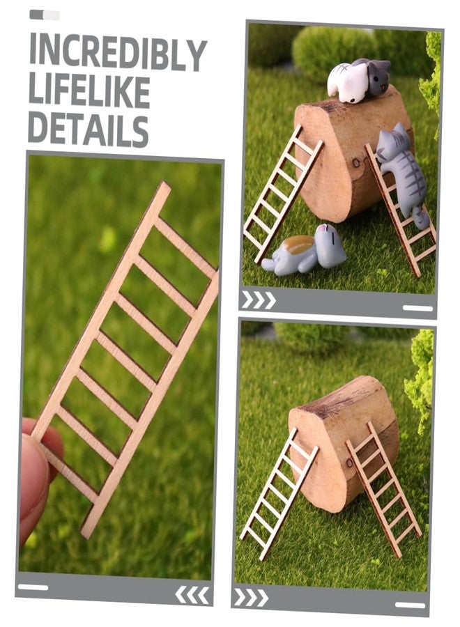 NAMOARLY 8Pcs Miniature Dollhouse Ladder Set 1/12 Scale Small Wooden Step Ladders for Micro Landscape Garden Decoration and Dollhouse Furniture Accessories - Image 2